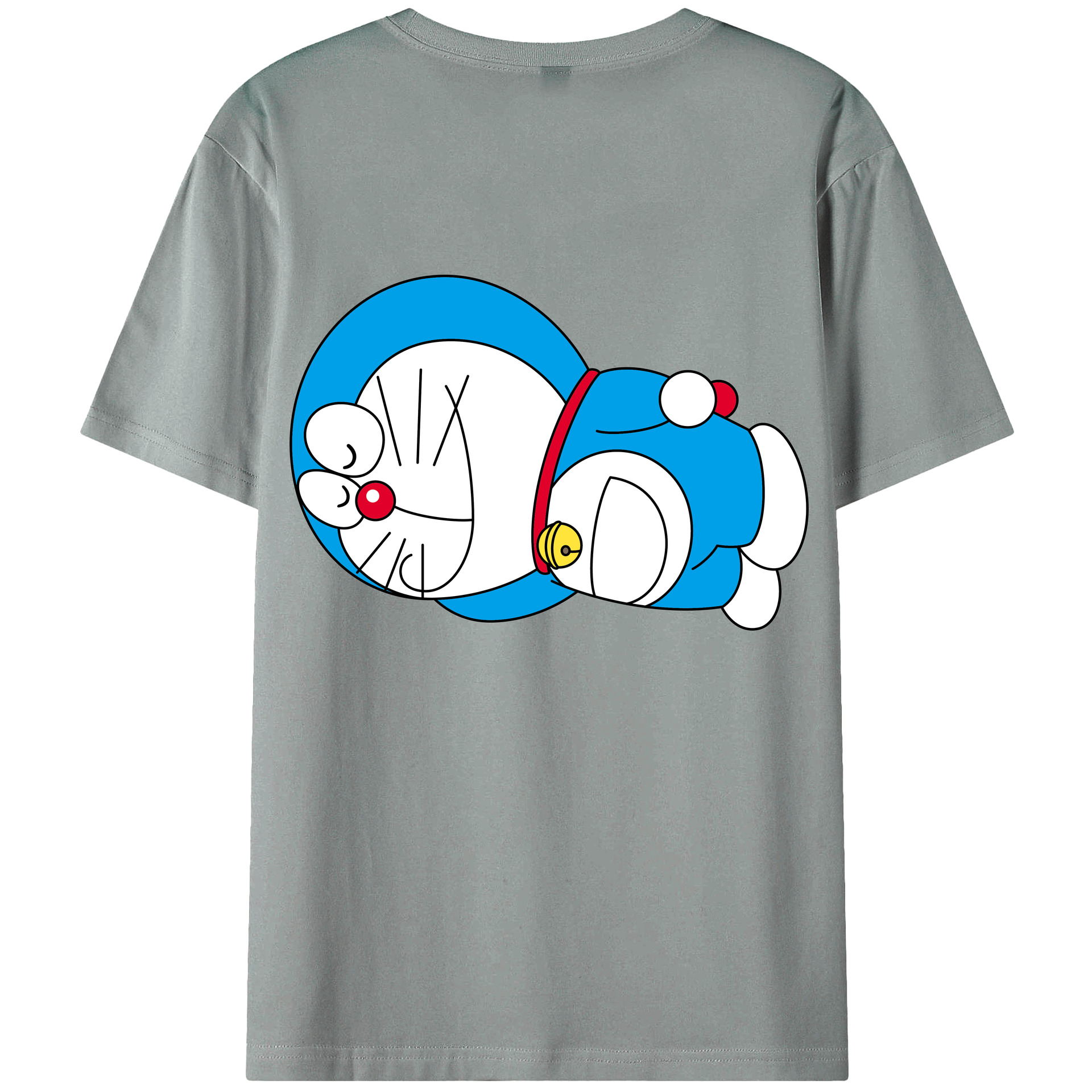 （画像用） ドラえもん Doraemon 綿100％ メンズ半袖Tシャツ（バックプリント） 通気性
